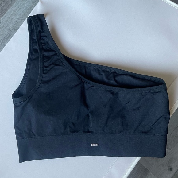 NWOT PINK Victoria’s Secret Seamless One-Shoulder Sports Bra, Black - Picture 5 of 6